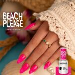 Andreia Verniz de Gel Beach Please - BP5 Rosa vibrante com glitter holográfico