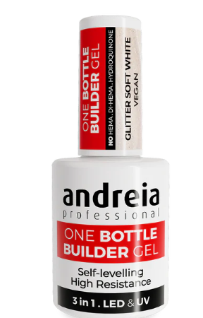 One Bottle Builder Gel 3 in 1 – Glitter Soft White (Low viscosity)